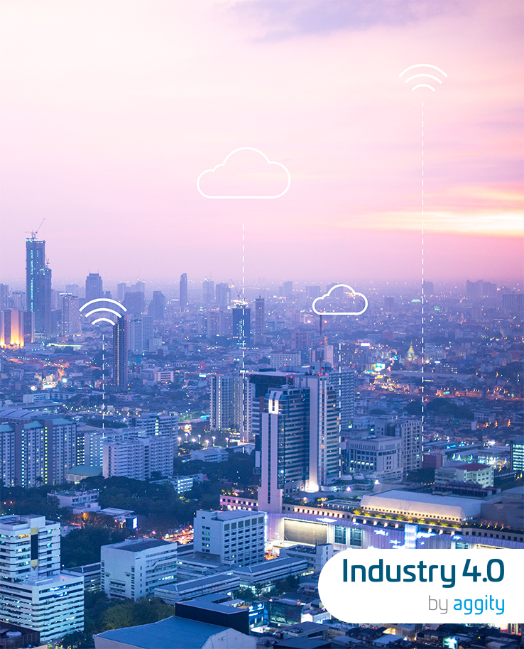 View of Bangkok City at sunset Cloud computing banner background for smart city